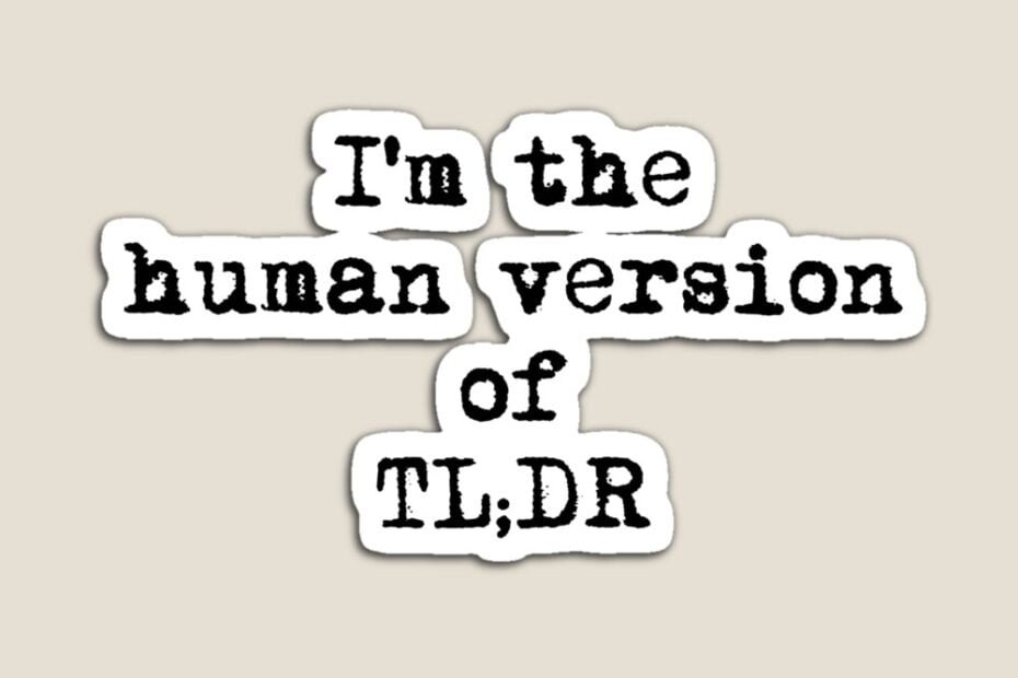 TL;DR I'm human version magnet sticker