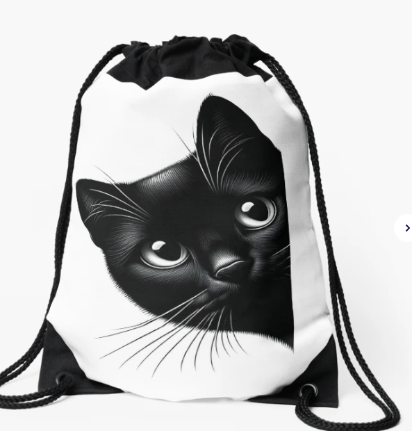 Cat Around Corner Drawstring Bag