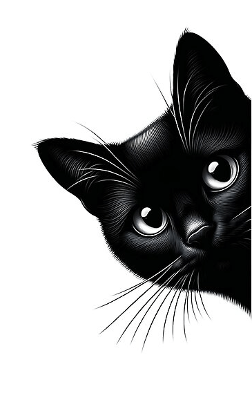 Cat Peeking Around Corner