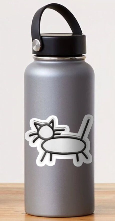 Hobo Cat Symbol Sticker on Bottle