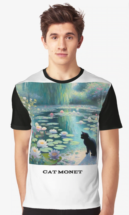 Black Cat Monet T Shirt