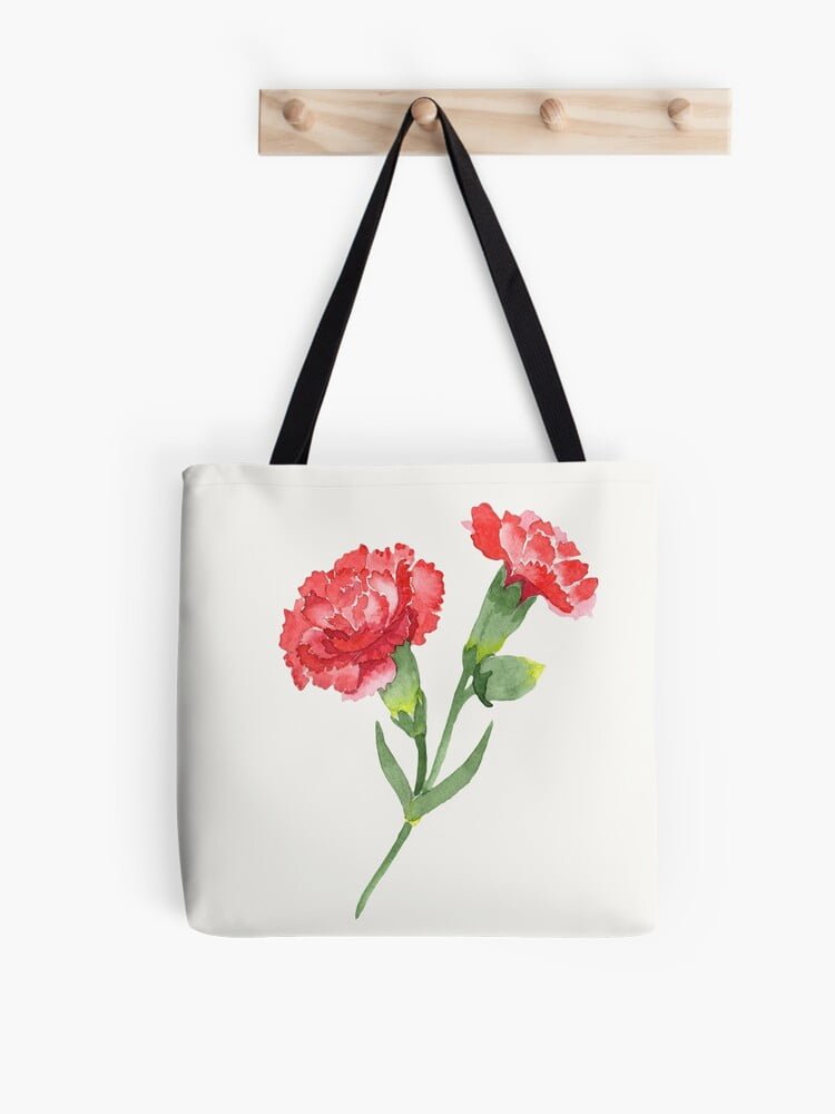 Red Carnation all-over-print-tote-bag
