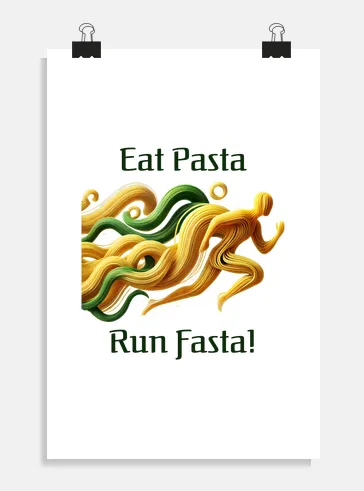 Eat Pasta Run Fasta Meaning Vertical Poster Tostadora